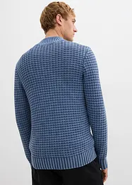 Maglione in filato grosso con mezza zip e effetto lavato, bonprix