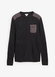 Maglione in filato grosso con tasca a patta, bonprix