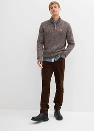 Maglione con mezza zip e puro cotone, bonprix