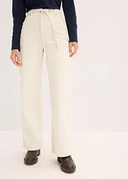 Pantaloni larghi di velluto a coste con cintura da annodare, bonprix