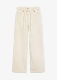 Pantaloni larghi di velluto a coste con cintura da annodare, bonprix