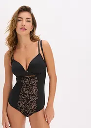 Body modellante con effetto modellante leggero e filato glitterato, bonprix