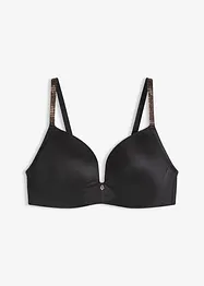Reggiseno senza ferretto con coppe preformate e spalline glitterate, bonprix