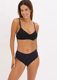Bralette imbottita senza ferretto in cotone biologico a coste, bonprix