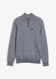 Maglione con zip e cotone riciclato, bonprix