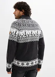 Maglione norvegese con collo e zip, bonprix