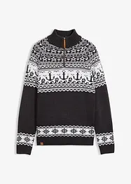 Maglione norvegese con collo e zip, bonprix