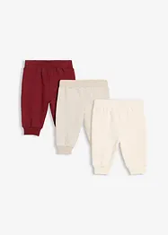 Pantaloni in felpa di cotone biologico (pacco da 3), bonprix