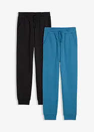 Pantaloni da jogging in misto cotone morbido (pacco da 2), bonprix