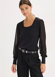 Maglione in filato fine di misto viscosa morbido, bonprix