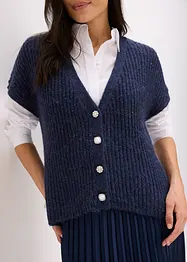 Gilet in maglia con bottoni decorativi e percentuale di lana, bonprix