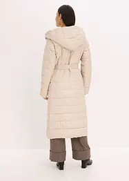 Cappotto trapuntato con inserto in simil lana e cintura da annodare, bonprix