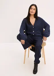 Cardigan oversize con filato glitterato e percentuale di lana, bonprix