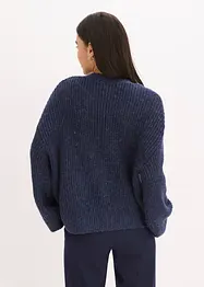 Cardigan oversize con filato glitterato e percentuale di lana, bonprix