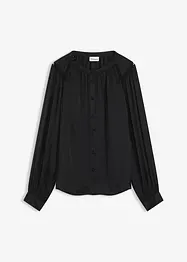 Blusa di satin con finiture in pizzo, bonprix