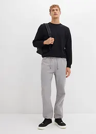Pantaloni svasati con elastico in vita in twill di puro cotone, relaxed fit, bonprix