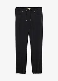Pantaloni svasati con elastico in vita in twill di puro cotone, relaxed fit, bonprix