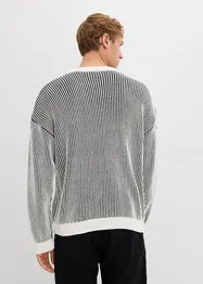 Maglione a coste in misto cotone, loose fit, bonprix