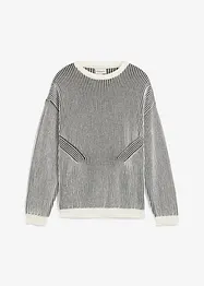 Maglione a coste in misto cotone, loose fit, bonprix