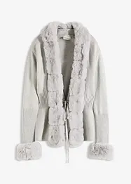 Cardigan con pelliccia sintetica, bonprix