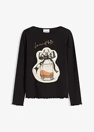 Maglia a maniche lunghe in cotone elasticizzato, bonprix