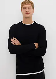 Maglione effetto 2-in-1 con cotone, bonprix