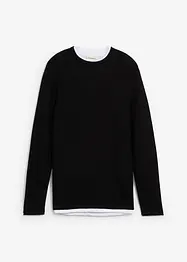 Maglione effetto 2-in-1 con cotone, bonprix
