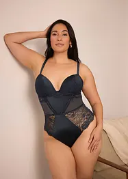 Body con perizoma e effetto lucido, bonprix