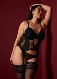 Corsetto con ferretto e perizoma con delicati ricami (set 2 pezzi), bonprix