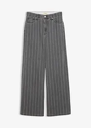 Jeans wide leg con effetti destroyed, vita alta, bonprix