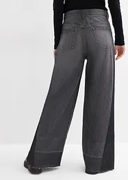 Jeans wide leg con inserto, vita alta, bonprix