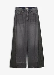 Jeans wide leg con inserto, vita alta, bonprix