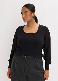 Maglione in filato fine di misto viscosa morbido, bonprix