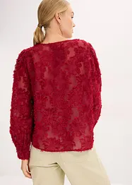 Blusa con motivo floreale strutturato, bonprix