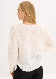 Blusa con motivo floreale strutturato, bonprix