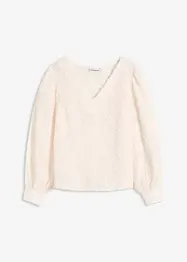 Blusa con motivo floreale strutturato, bonprix