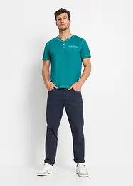 Maglia serafino a maniche corte in puro cotone effetto lavato, bonprix