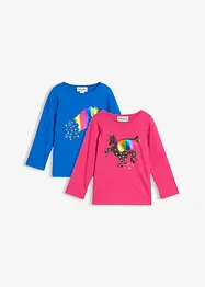 Maglia a maniche lunghe in cotone biologico (pacco da 2), bonprix