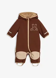 Tuta in softshell con fodera in pile teddy e cappuccio, bonprix