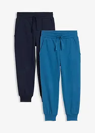 Pantaloni da jogging in morbido misto cotone (pacco da 2), bonprix