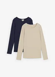 Maglia prémaman a costine in puro cotone (pacco da 2), bonprix