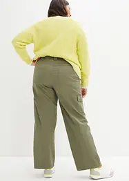 Pantaloni cargo in cotone, vita media, bonprix