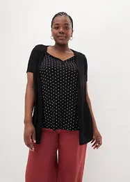 Maglia 2 in 1 con scollo a V e maniche corte, bonprix