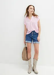 Blusa a maniche corte in viscosa fluente, bonprix
