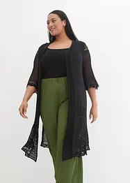 Cardigan lungo traforato, bonprix