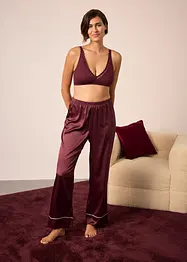 Bralette a costine con cotone biologico e pizzo, bonprix