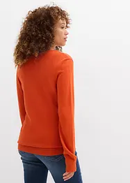 Maglione lungo basic in filato fine con scollo a V, bonprix
