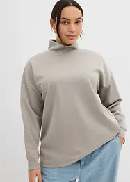 Felpa a collo alto in tessuto effetto neoprene, bonprix