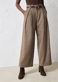 Pantaloni con pinces larghi in misto lana, bonprix