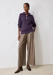 Maglione in lana merino a collo ampio con bottoni, bonprix